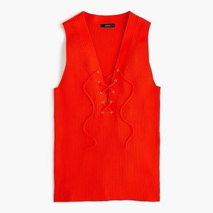 J. Crew ribbed lace-up sweater tank